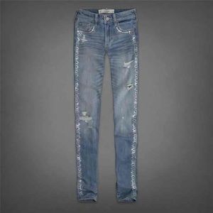 A&F Embellished High-Waisted Super Skinny Jeans